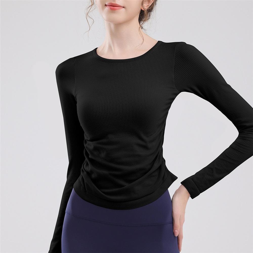 Pilates Long Sleeved Slimming And Fashionable Fitness Suit Top With Chest Cushion For Slimming, Dance Training, Running, Yoga Suit