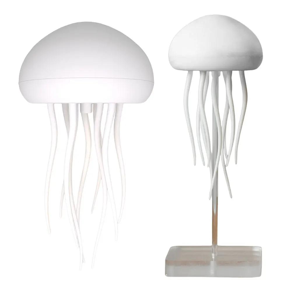 3D Bionic Jellyfish Night Lights RGB Gradient Cute Bedside Lamp Intelligent Voice Control Ambient Sensing Lights Table Lamp
