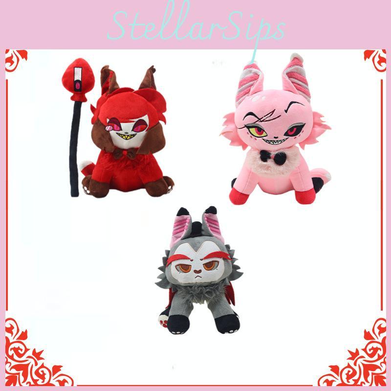 Helluva Boss Husk Meow Plush Stuffed Animal Toy Soft Coral Fleece For Kids Room Decor Special Characters Included