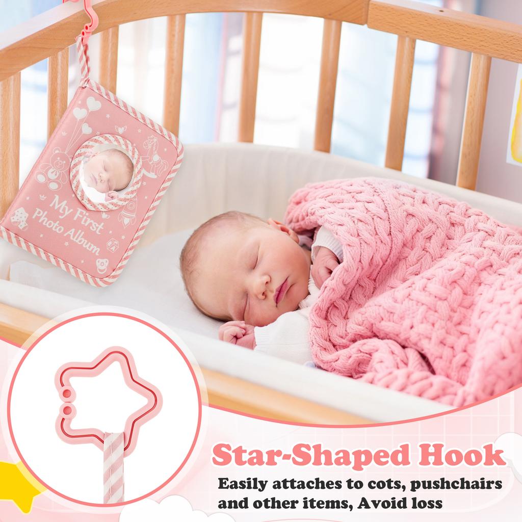 Mjukt Tyg Album Baby Tillväxt Minnesfotoalbum Baby Spjälsäng Tyg Bok Leksak Montessori Tidig Utbildning Album Bok Födelsedagspresent