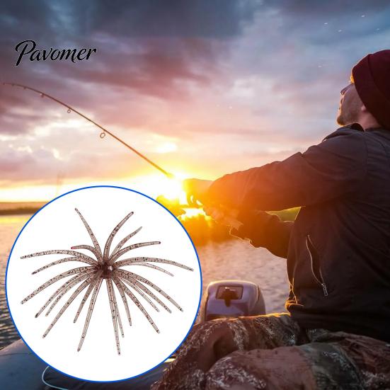 Sea Urchin Soft Baits for Bass Fishing Floating Lures, Highly Elastic TPE Bionic Baits, Versatile Glue Rivers Flexible Realistic Tentacles Lures Trout