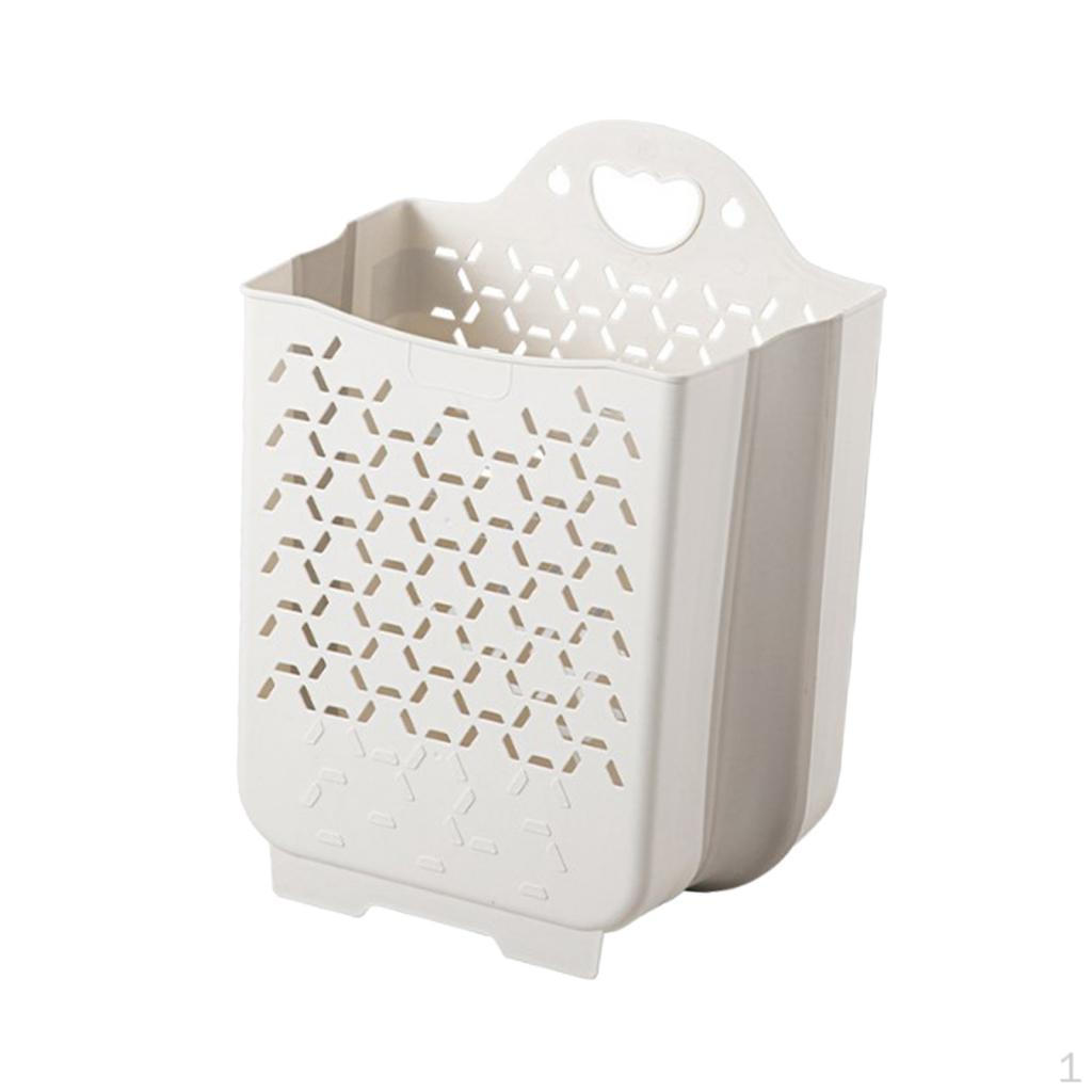 Foldable Wall Hanging Laundry Hamper with Handle Towel Dirty Clothes Sundries Organizer Container White Medium 1390₽