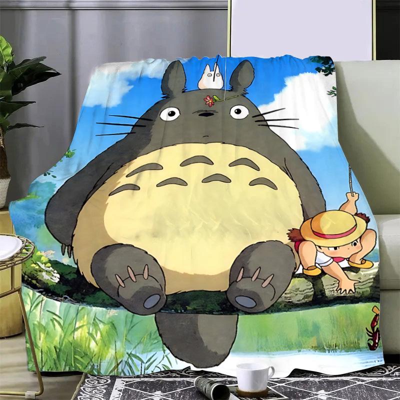 Cartoon Printed Blanket Picnic Blankets Warm Blanket Soft and Comfortable Blanket T-TotoroS Home Travel Birthday Gift