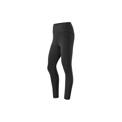 Li Ning Fitness Series Solid Color High Waist Moisture-Wicking Stretch Sports Leggings Women Leggings Black AULU066-1