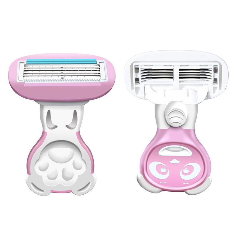 Women Portable Shaver Moisturizing Shaver 5 Blades Razor Safety Razor Blades Face/ Leg/ Armpit/ Bikini Beauty Hair Removal