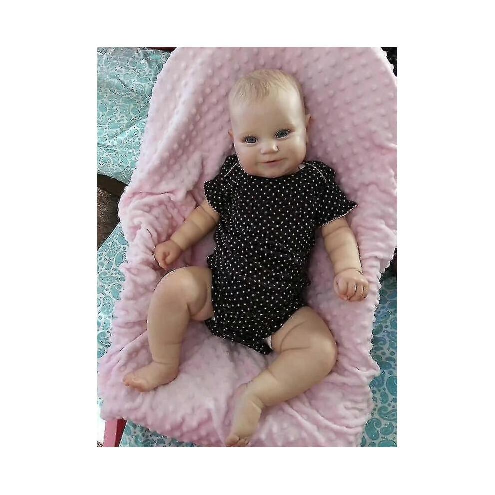 Rebirth Doll 50 Reborn Baby Doll Toddler Real Soft Touch Maddie with Hand-drawing Hair Handmade Doll Cute Gift