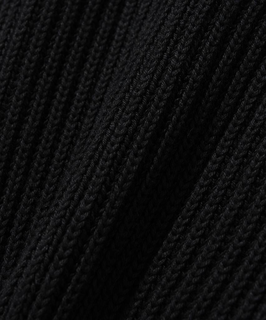 KNITTED Cotton Minimal Round Knit Black