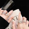 Fashion Retro Leaf Diamond Ring Elegant Simple Women'S Shining Luxury Personality High-End Noble Gift