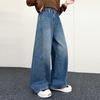 Autumn 2026 Girls' Baggy Wide-Leg Jeans - Casual, Stylish, and Comfortable for Medium and Large Kids