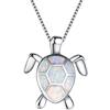 Bohemia Cute Turtle Pendant Necklace For Women Inlay White Imitation Opal Necklace Wedding Party Jewelry Christmas Gifts for Her