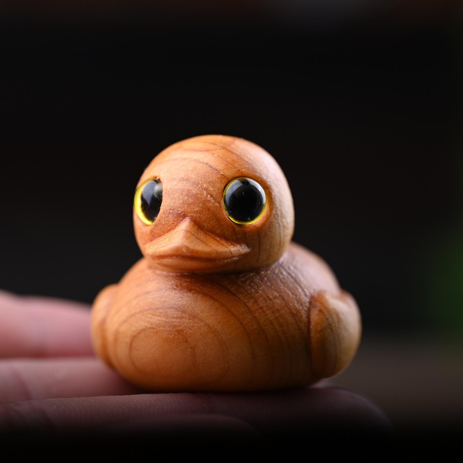Hand-Carved Middle Finger Yellow Duck Desktop Ornament