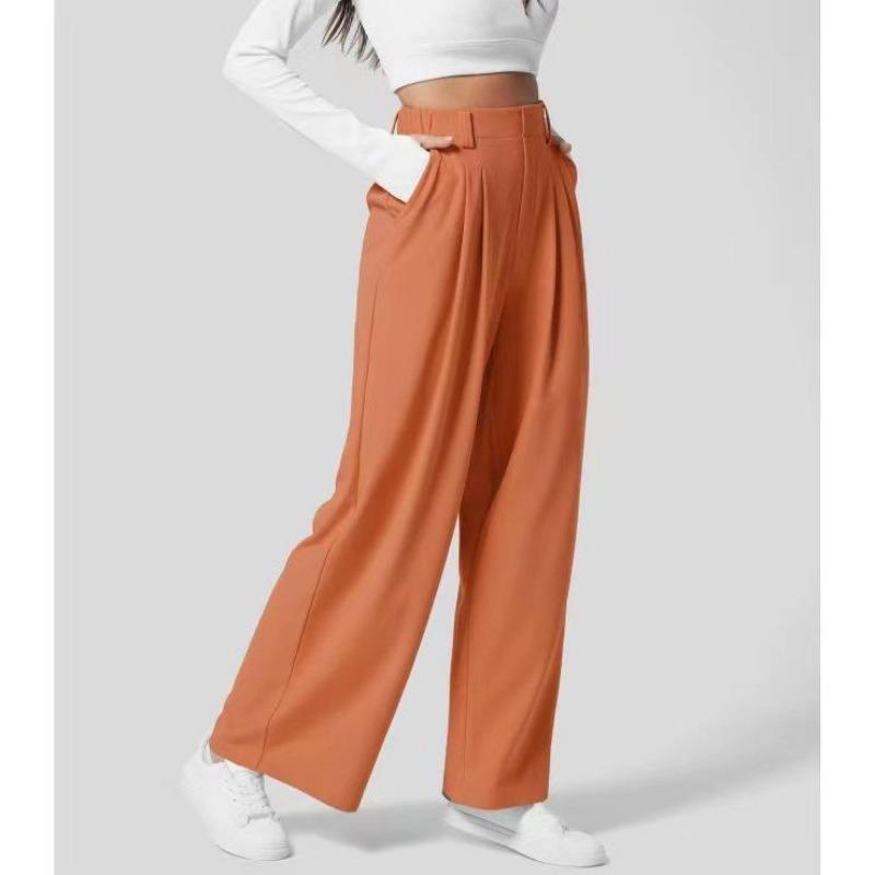 Fashion Loose Plus Size Women Pants New Casual Pleated Elegant Office Long Pants Ladies Woman Solid Color High-waisted Wide-leg Pants Loose Trousers