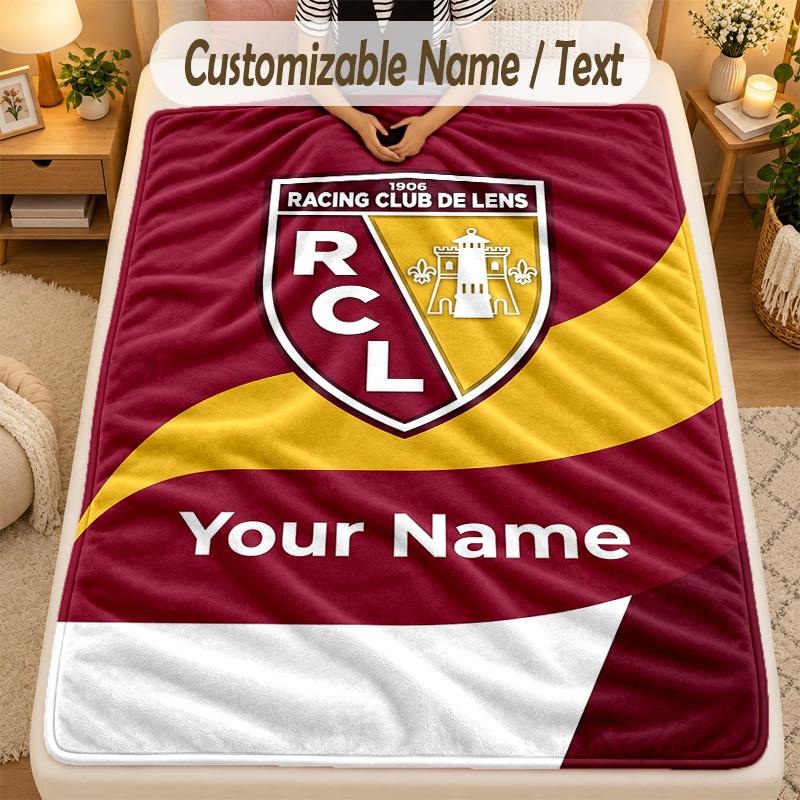 Flannel Blanketracing club de lens Custom Name Text Personalized Soft Warm Throw Blanket Home Decor Gift