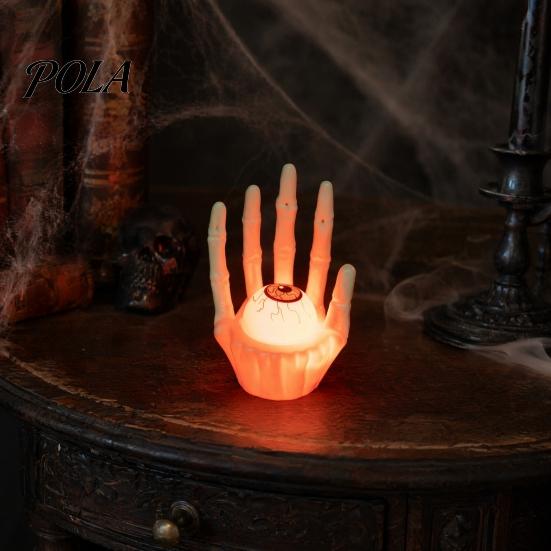 Battery Powered Halloween Light Skeleton Hand Ghost Face Pumpkin/Scary Eyeball Night Light, LED Decorative Skull Lamp for Spooky Home Decoration