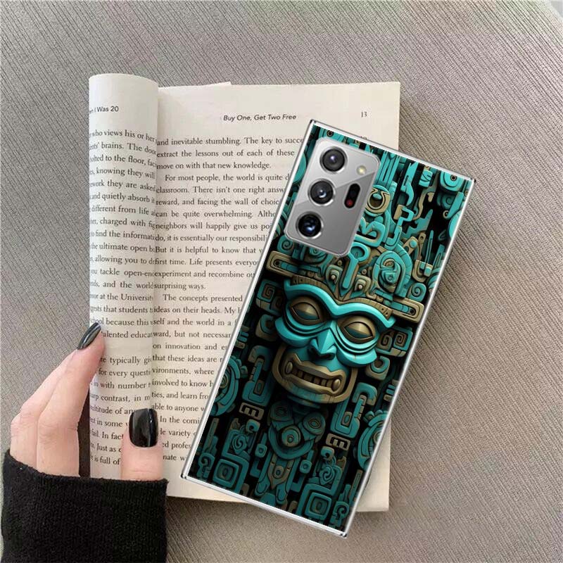 Aztec Maya Stone Phone Case For Samsung Galaxy S25 Edge S24 S23 FE S22 S26 Ultra S21 S20 S10 Plus Capa Soft