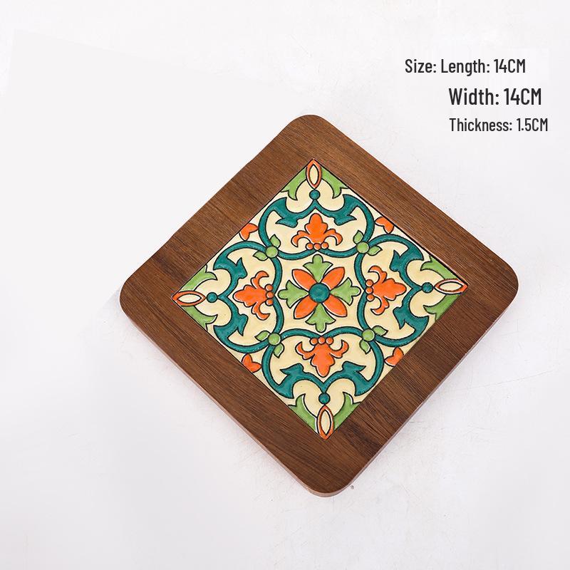 Retro Solid Wood Anti-Scalding Pot Mat and Coaster