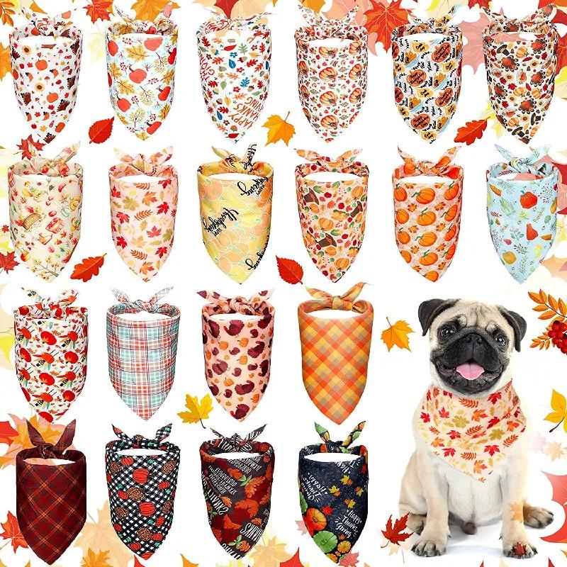 20 Pcs Pet Bandanas Triangle Scarfs for Dogs Christmas Thanksgiving Halloween Holiday Accessories for Cats And Dogs
