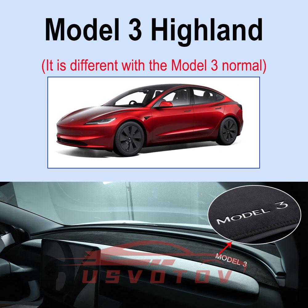 USVOTOV Anti-UV Dashboard Cover For Tesla Model Y Juniper 2026 2025 Center Console Accessories Dash Mat Protector Pad