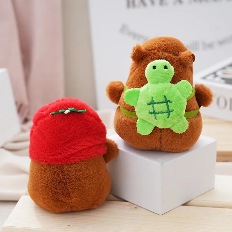 Cute Capibara Kapibara Plush Toy Cartoon Guinea Pig Pendant Soft Stuffed Doll Keychain Backpack Car Bag Key Ring Decor Kid Gift