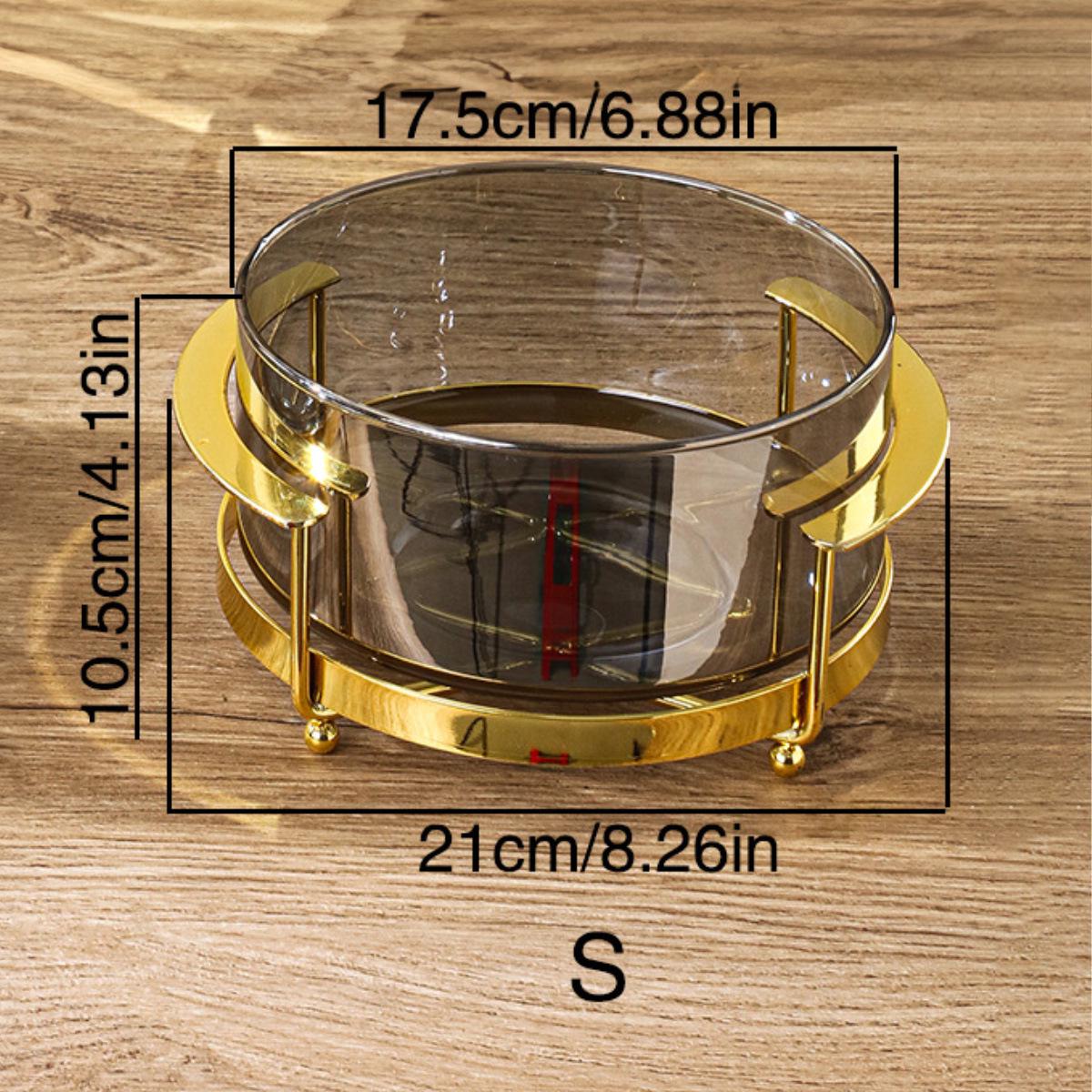 

Елегантна Фруктова Тарілка з Кованого Скла з Залізною Підставкою - Стильний Домашній Декор, Піднос для Закусок