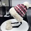 Winter sweet and cute velvet warm Lei Feng hat outdoor versatile cold protection ear protection wool knitted hat children