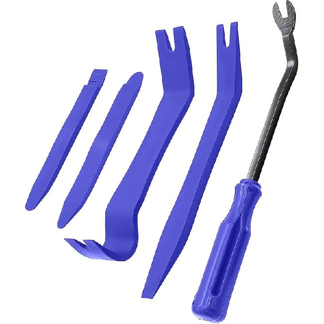 5 Pcs Car Trim Removal Tool Kit Upholstery Tools, Auto Clip Removal Pry Tool For Door Dash Dashboard Panel Fastener Remover, Push Pin Puller Body