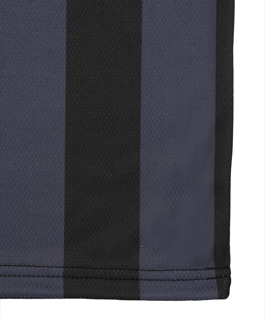 Lujeoseukeulleob Logo Stripe Crop Mesh T-Shirt Charcoal