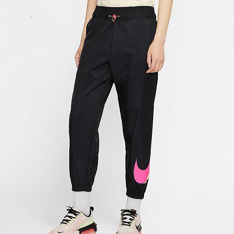 Nike Lina RN Průhledně růžové Velké háčky Stahovací šňůrka Ležérní Pletené Sportovní Kalhoty Dámské Kalhoty Černé CZ8665-010