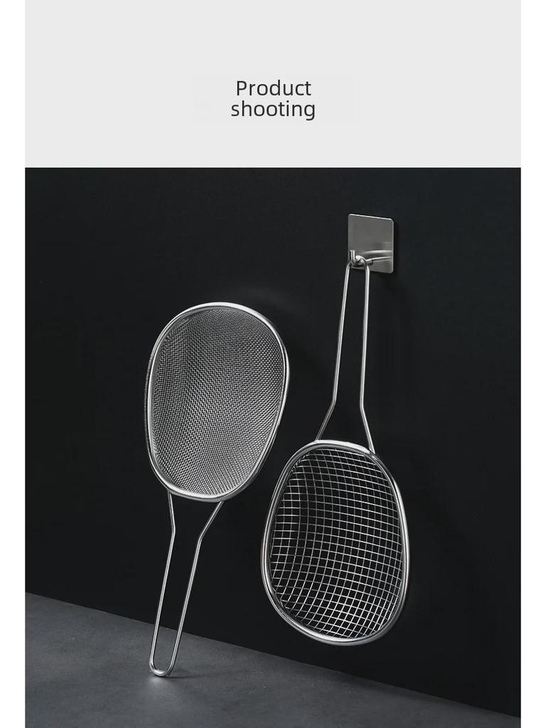 Large Japanese Stainless Steel Mesh Colander Spoon for Noodles, Dumplings, and Hot Pot