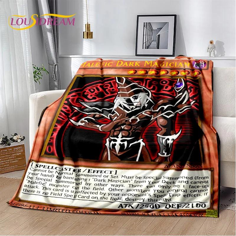 3D Monster Gold Card Cartoon Yu-Gi-Oh Anime Dack Magician Game Soft Flannel Blanket for Bed Bedroom Sofa Picnic,Outdoors Leisure