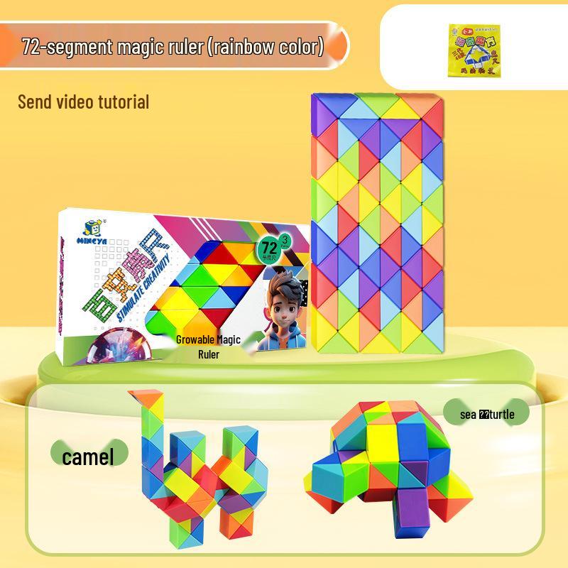 Folding Magic Ruler Set: Colorful Educational Toy for Kids - 24/36/48/60/72 pcs.