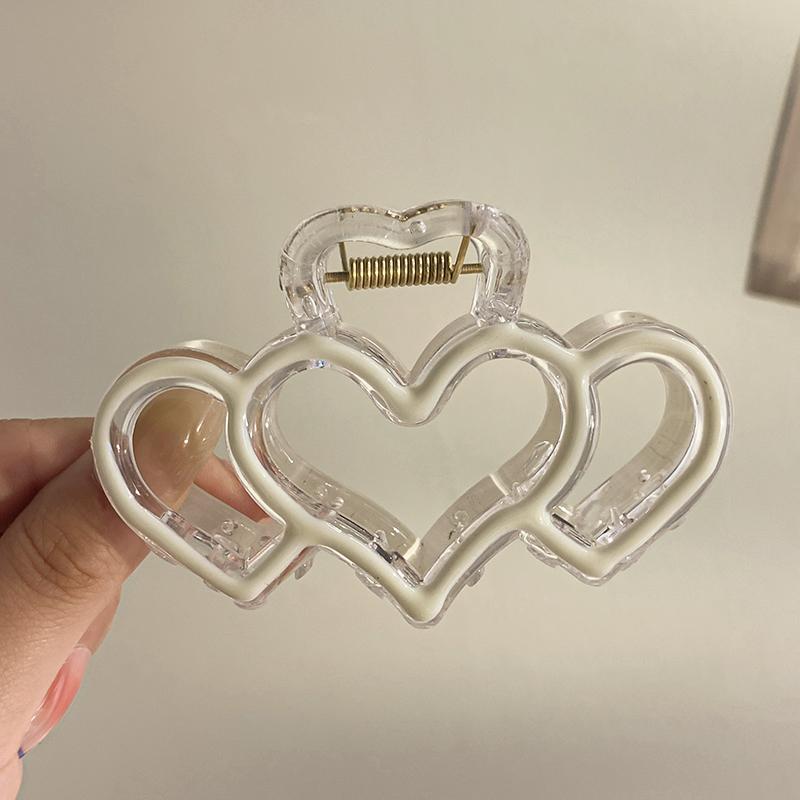 Acrylic Love Hair Claw Clip for Girls Korean Colorful Transparent Head Shark Hairpin Women Hair Accessories Crab Clip