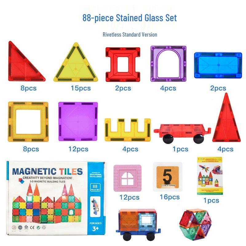 Colorful Magnetic Building Blocks for Kids – Strong, Translucent, Educational Toys