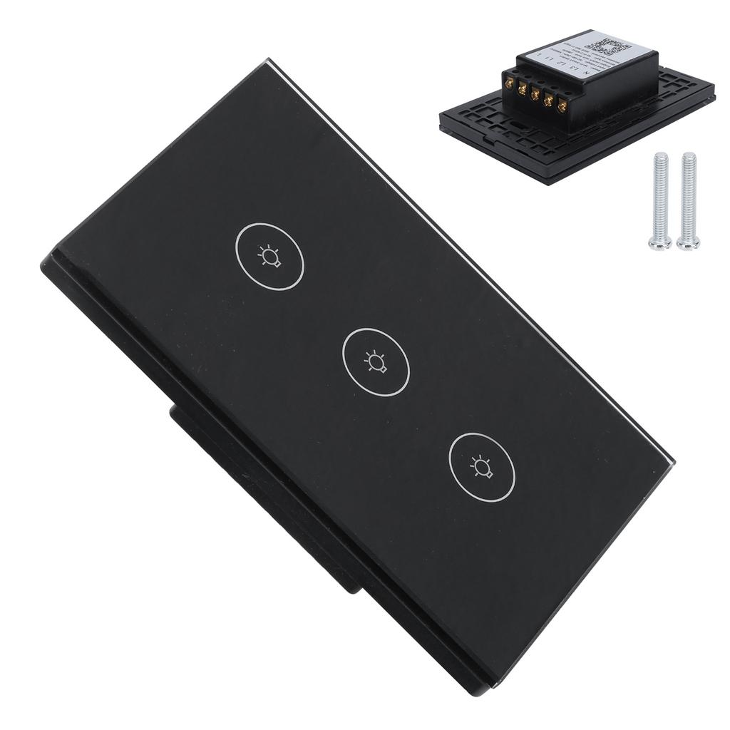 Panou Comutator de Lumină Inteligent WiFi cu 3 Butoane Atingere Wireless Aplicație Control Vocal Linie Unică de Alimentare pentru Tuya