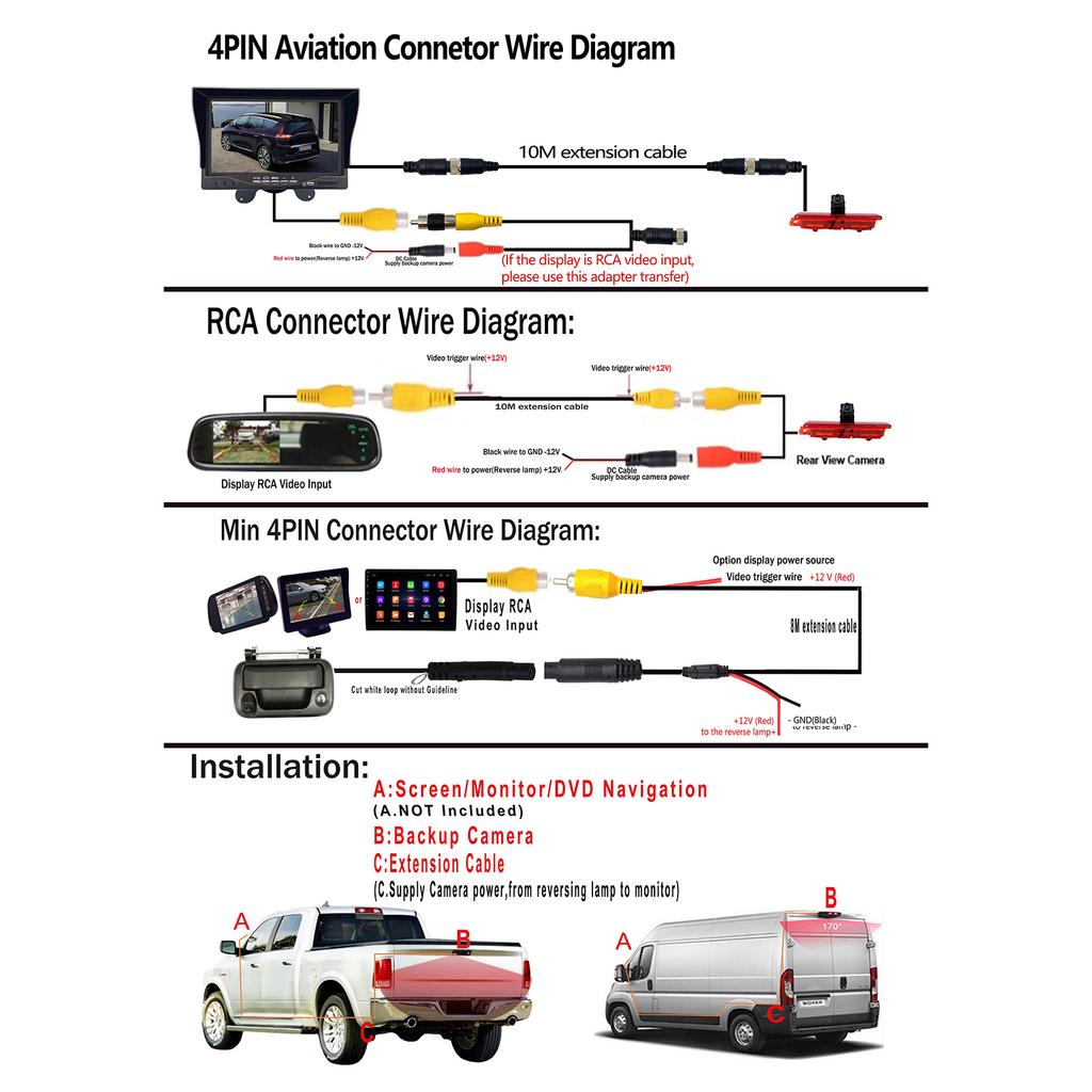 Rear View Reversing Camera For Mercedes Sprinter VW Crafter 2007-2017