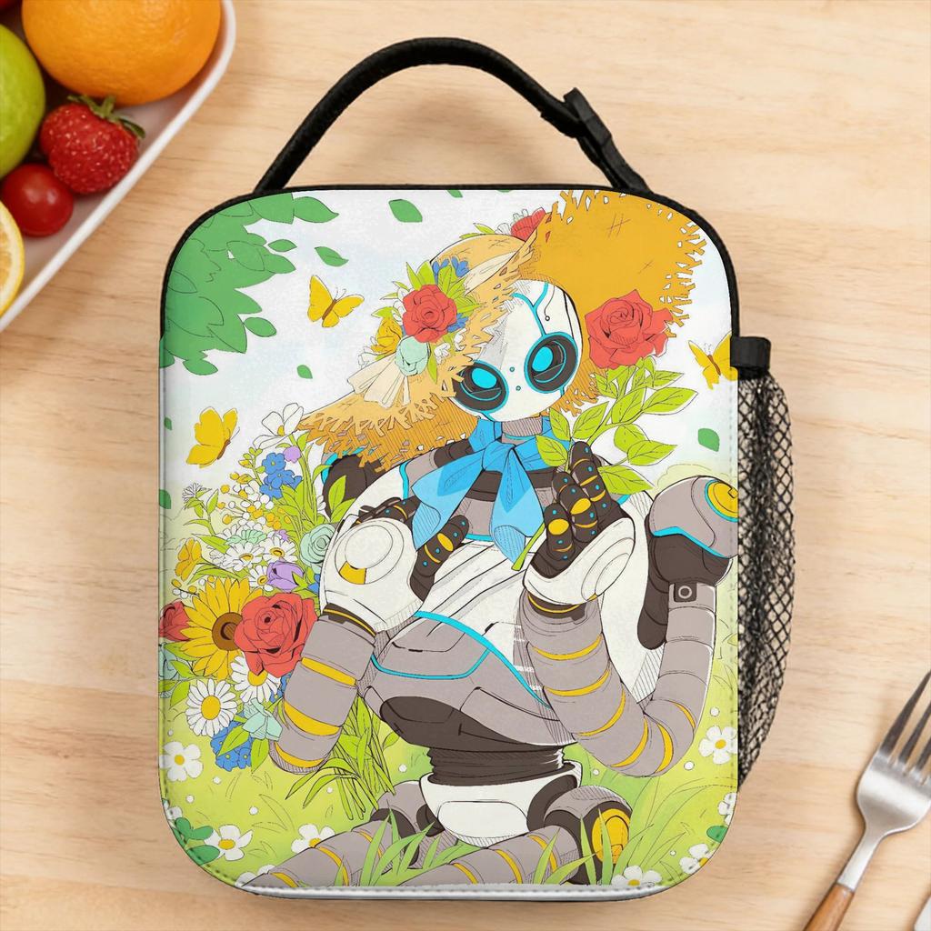 The Wild Robot Lunch Bag School Lunch Box For Child Funny Print Thermal Tote Handbags Oxford Portable Cooler Bag