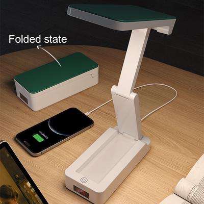 Tragbare faltbare Lampe mit Uhr USB-Ladetyp faltbare LED-Schreibtischlampe Energiesparendes wiederaufladbares LED-Leselicht
