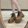 Trendy boy Martin boots women's autumn and winter new retro small thick heel thick-soled fried street short boots women's shoes