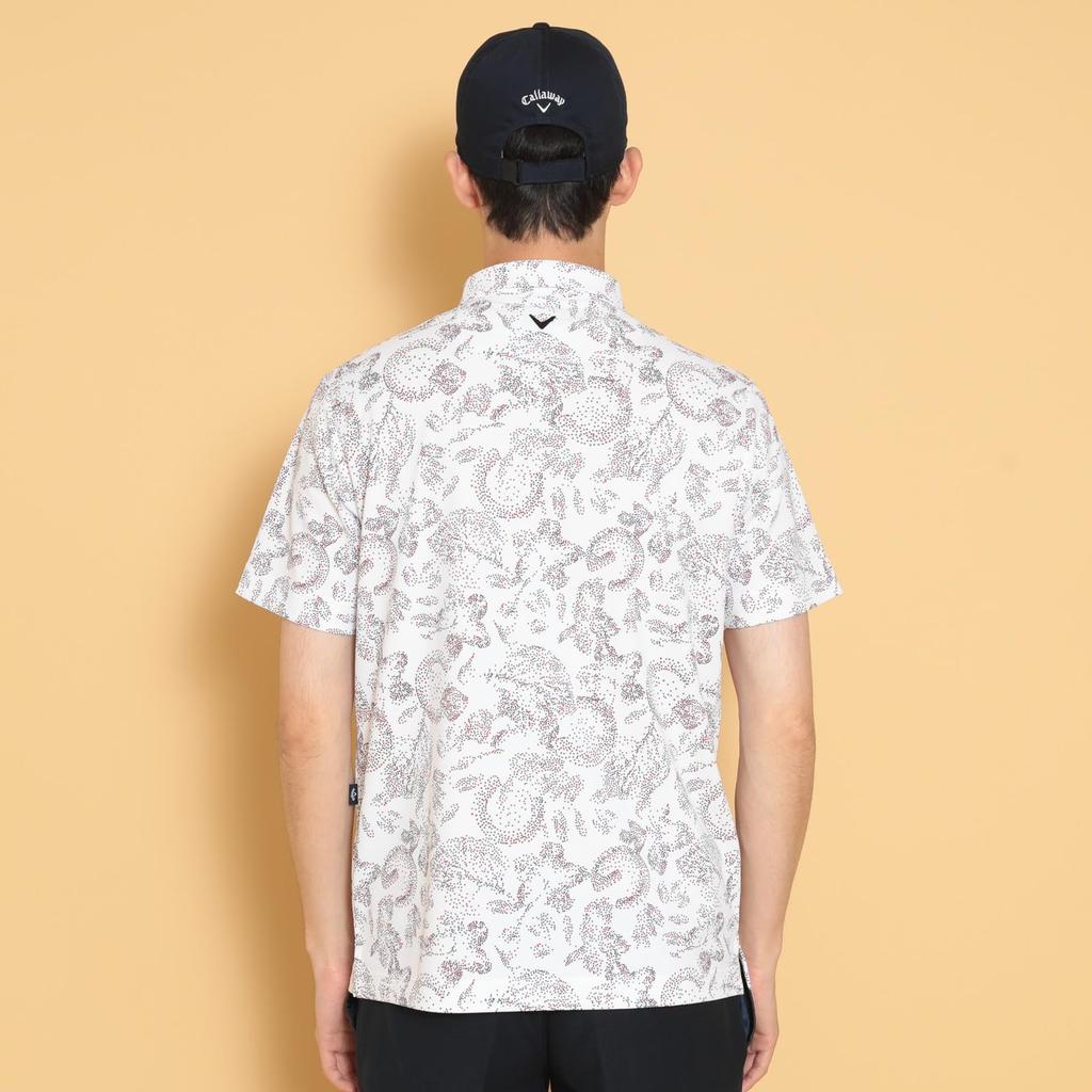Short Sleeve Polo Shirt Moisture Quick Golf C24234106 [Callaway] Men's (Dot Print, Wicking, Drying) / / 1030_White