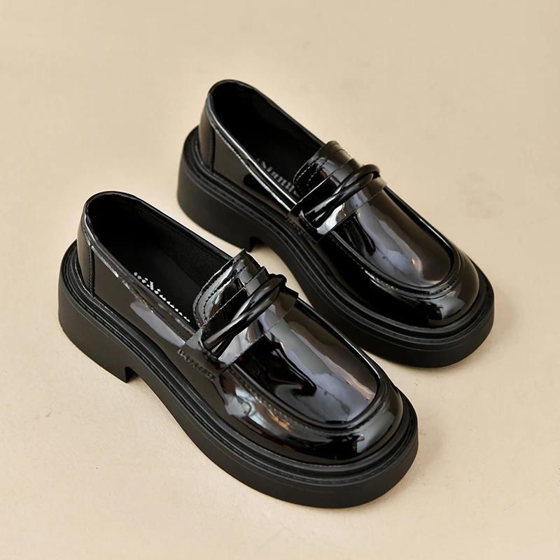 New Japanese Style College Student Shoes Cosplay Lolita Shoes for Women/Girl Fashion Black/Coffee Uniform Platform Shoes 2024