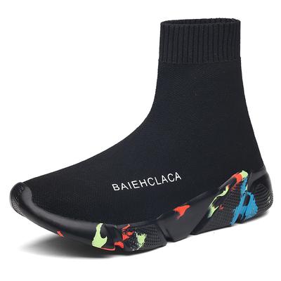 Brand de Modă Șosete Unisex Pantofi Respirabili High-top Pantofi de Alergare Adidași Casual pentru Bărbați Material Elastic Tip Slip-On Pantofi Sport pentru Damă