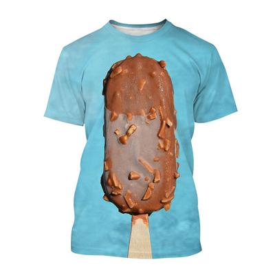 Creative Ice Cream 3D Print T-Shirt Fashion Casual Food Design Popsicle Short Sleeve Tees Breathable Summer Sports Top T Shirt
