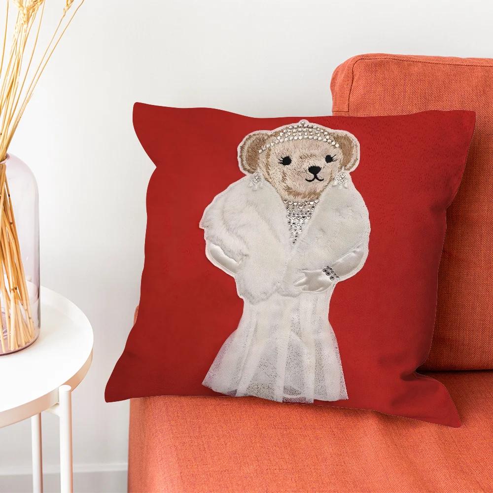 Fashion Bear P-PoloS Pillow Case Pillow Case Living Room Sofa Cushion Cover Suitable For Home Bedroom Room Decoration