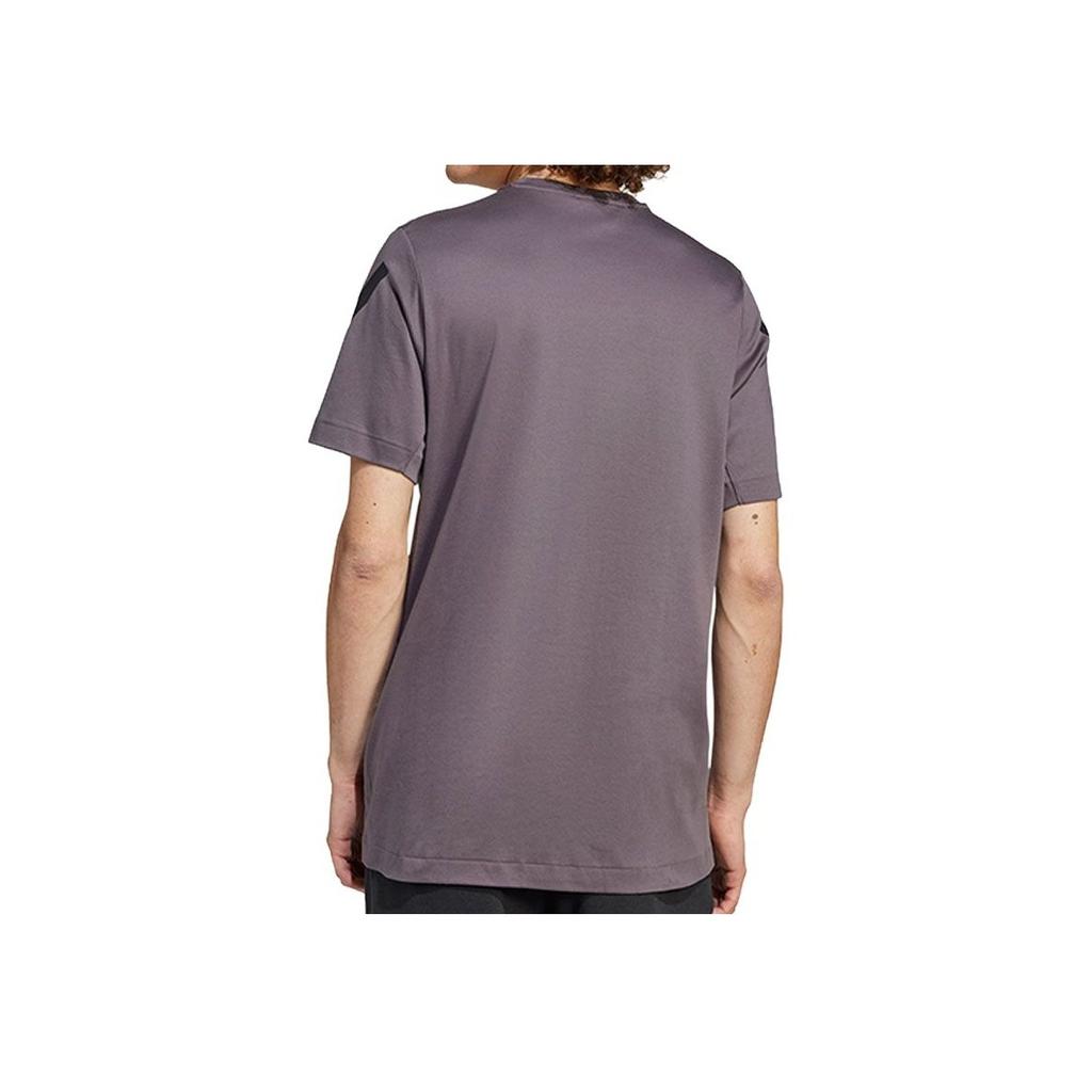 Adidas Sports Casual Round Neck Short Sleeve T-Shirt Men Tops Purple JC7924