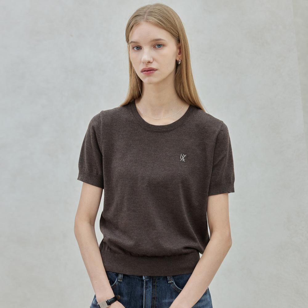 Hiikeu Wool Round Half Pullover_Brown
