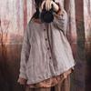 Johnature Women Vintage Parkas O-Neck Long Sleeve Solid Color Spring Coats Button Plus Cotton Chinese Style Parkas