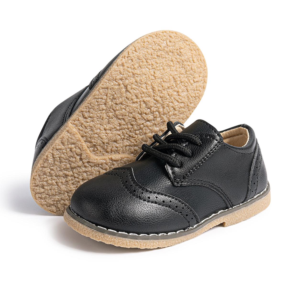 

Нове дитяче ретро багатобарвне шкіряне взуття для хлопчиків і дівчаток з гумовим дном, м’яке зручне дитяче повсякденне взуття, модний гарячий розпродаж 27 чорний