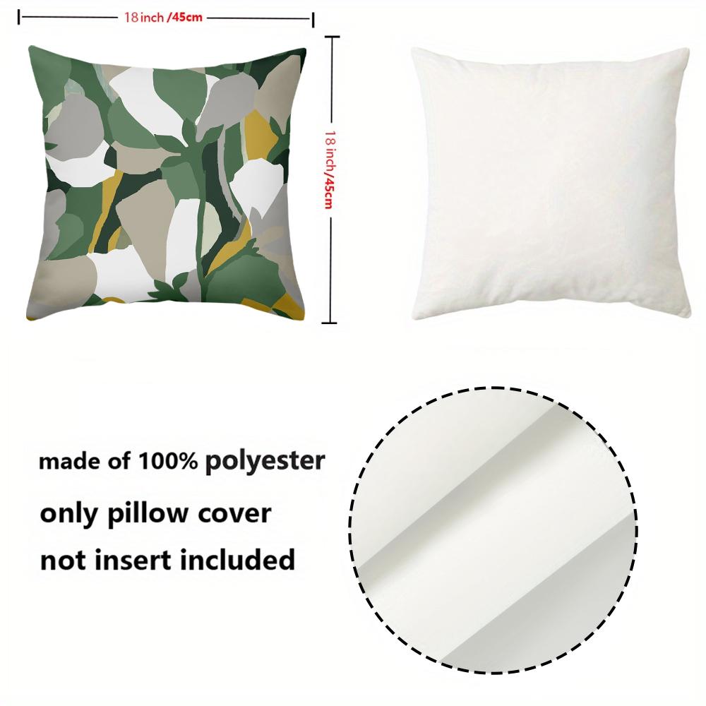 1 Pieces Modern Patterned Throw Pillows Green White Yellow Polyester Pillowcase, Sofa Decorative Cushion Cov Headboard Pillow