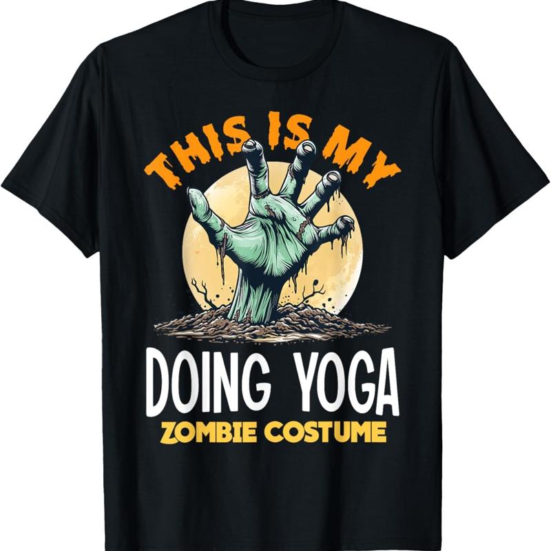 Doing Yoga Halloween Zombie Matching Costume T Shirt - Men s Summer Cotton Graphic Tee S разноцветный