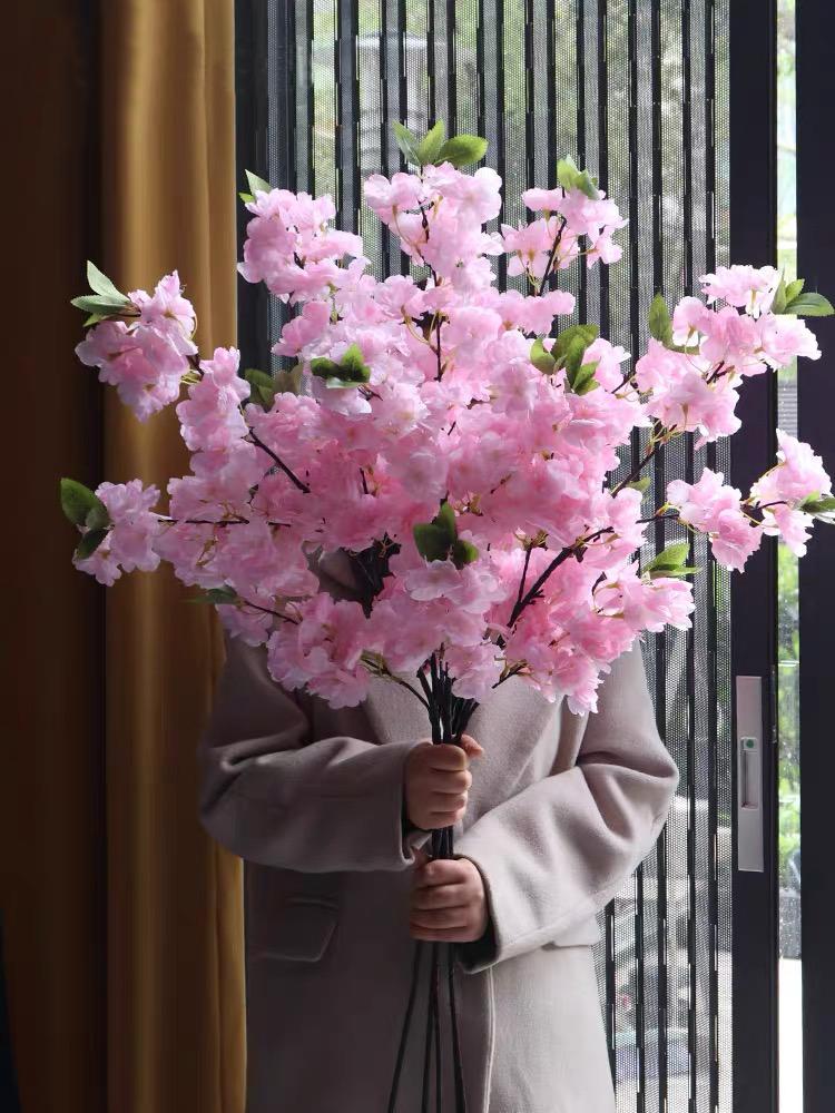 Künstliche Kirschblüte Rosa Weiß Kirschbaum Seidenblume Frühling Kirsche DIY Bonsai Bogen Hochzeitsrequisiten Heimdekoration
